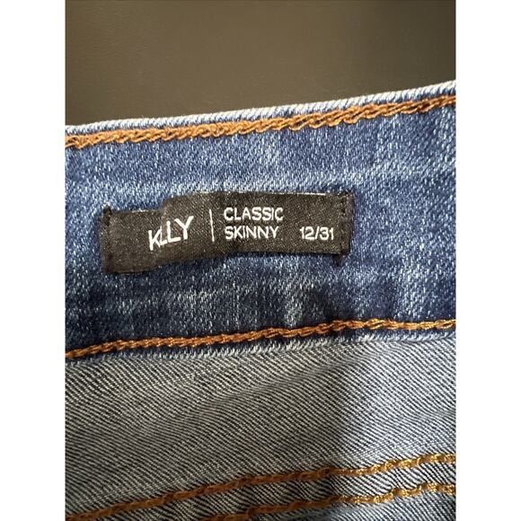 Tahari Jeans 12/31 Blue Kelly Classic Skinny Medium Wash Stretch Denim 26"Ankle - Picture 8 of 12